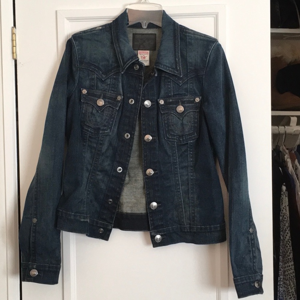 True Religion Brand Distressed Jean Jacket